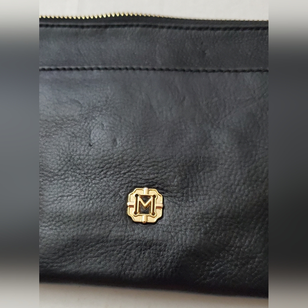 Monet Small 100% Leather Convertble Clutch Purse**Removable Chain Strap - Picture 5 of 9